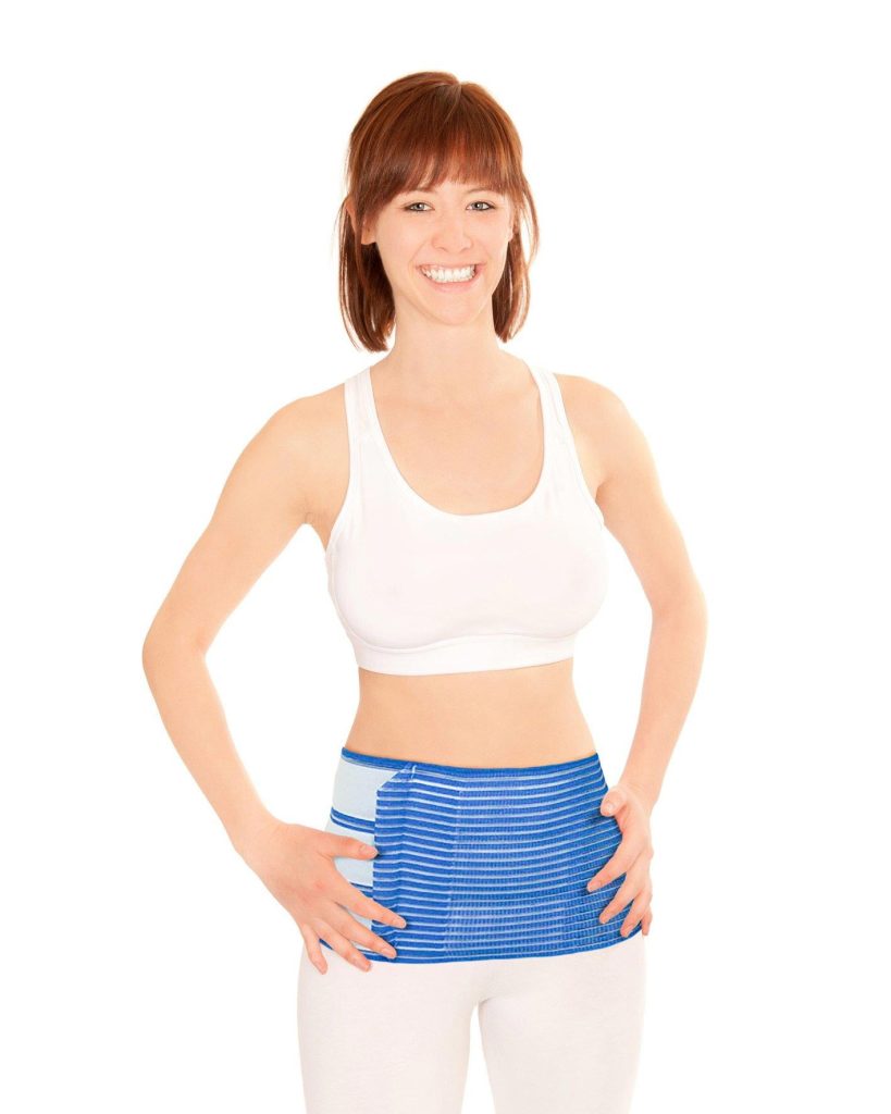 QualiBelly trebušna in ledvena opora na modelu